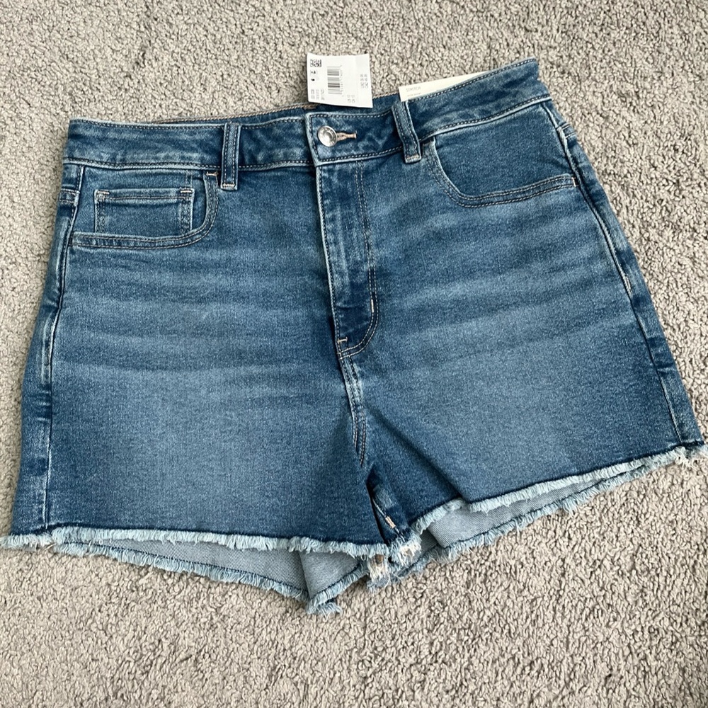 American Eagle Mom Shorts Fringe Bottom Size 10 -NWT